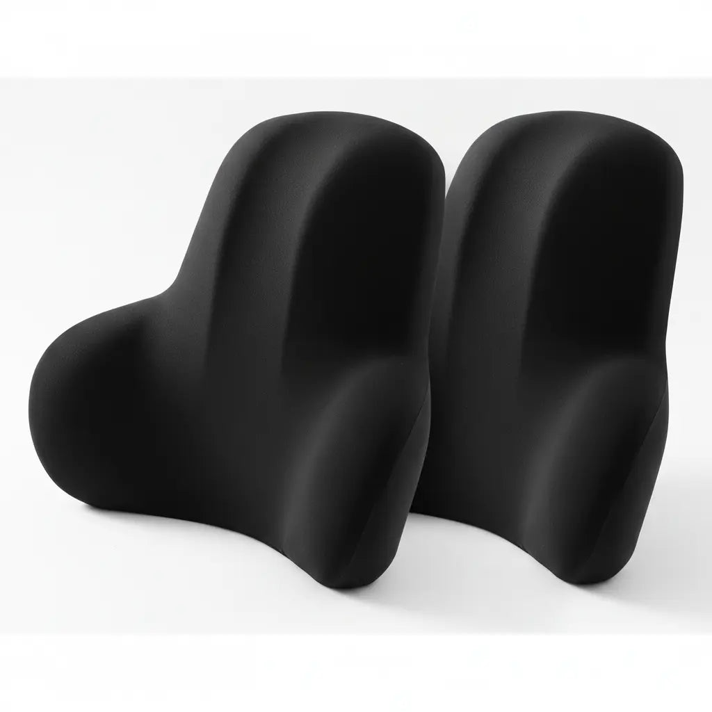 Lot de 2 coussins lombaires noirs
